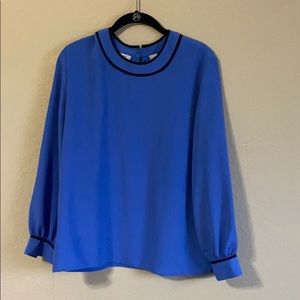 Blue Top with Black Trim